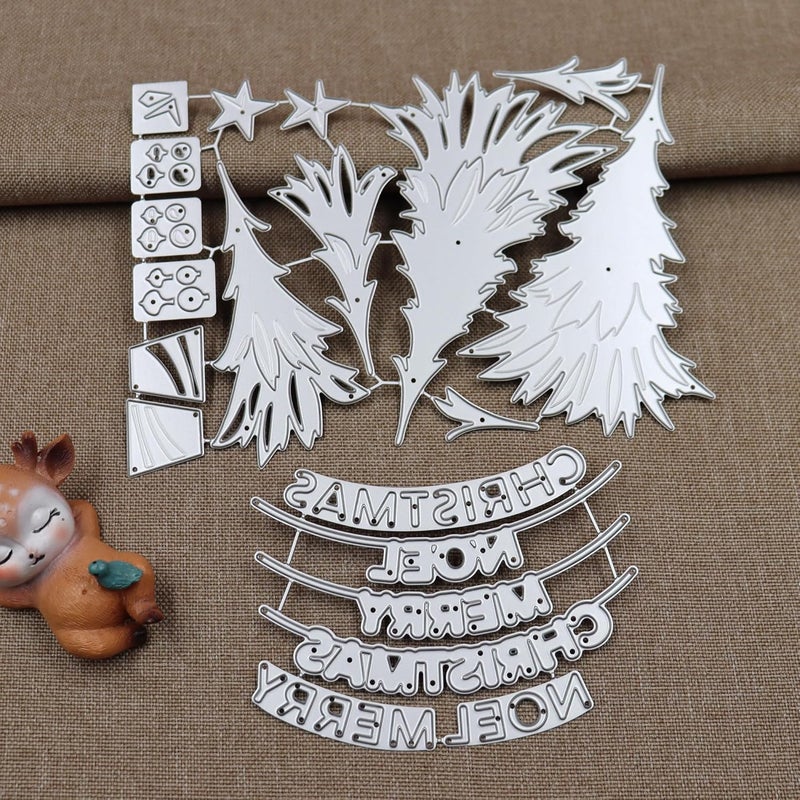 Feemkota Noel Merry Christmas Tree Die Cuts for Card Making Christian Theme Stamps Cutting Dies for DIY Paper Scrapbooking Crafts Embossing Decorations - Image 5